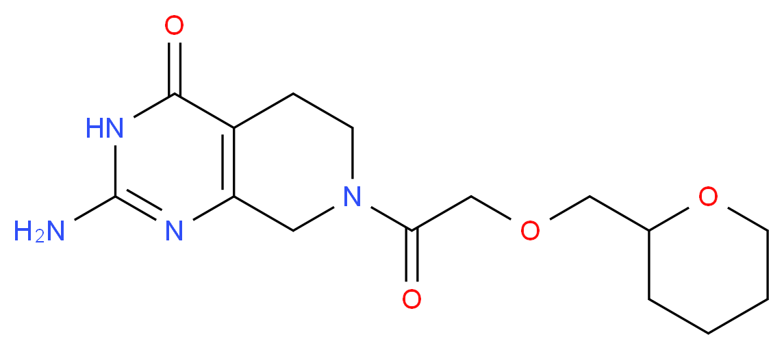 2-amino-7-[(tetrahydro-2H-pyran-2-ylmethoxy)acetyl]-5,6,7,8-tetrahydropyrido[3,4-d]pyrimidin-4(3H)-one_Molecular_structure_CAS_)