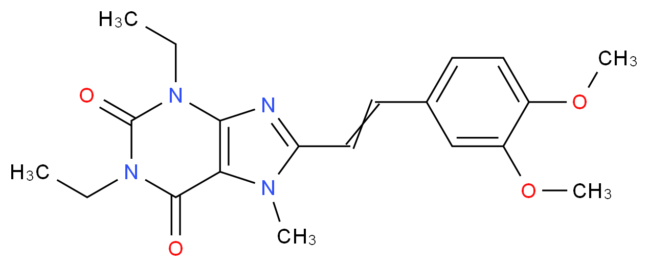 (E)-8-(3,4-Dimethoxystyryl)-1,3-diethyl-7-methyl-1H-purine-2,6(3H,7H)-dione_Molecular_structure_CAS_155270-99-8)