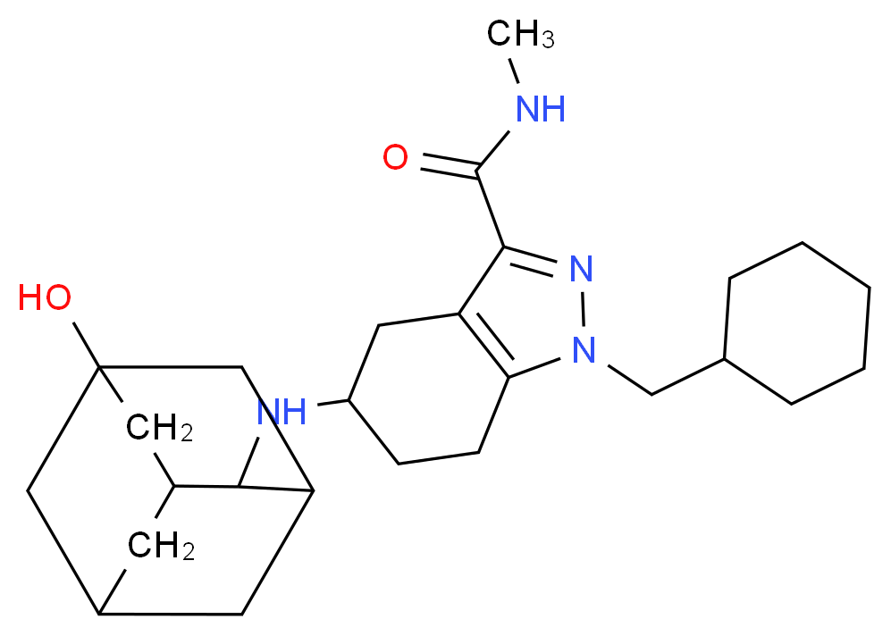 1-(cyclohexylmethyl)-5-[(5-hydroxy-2-adamantyl)amino]-N-methyl-4,5,6,7-tetrahydro-1H-indazole-3-carboxamide_Molecular_structure_CAS_)
