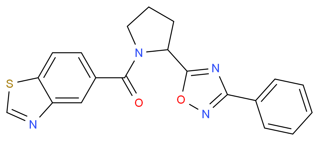 5-{[2-(3-phenyl-1,2,4-oxadiazol-5-yl)-1-pyrrolidinyl]carbonyl}-1,3-benzothiazole_Molecular_structure_CAS_)