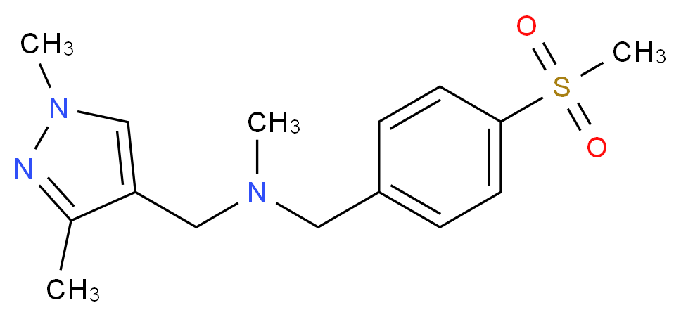 1-(1,3-dimethyl-1H-pyrazol-4-yl)-N-methyl-N-[4-(methylsulfonyl)benzyl]methanamine_Molecular_structure_CAS_)