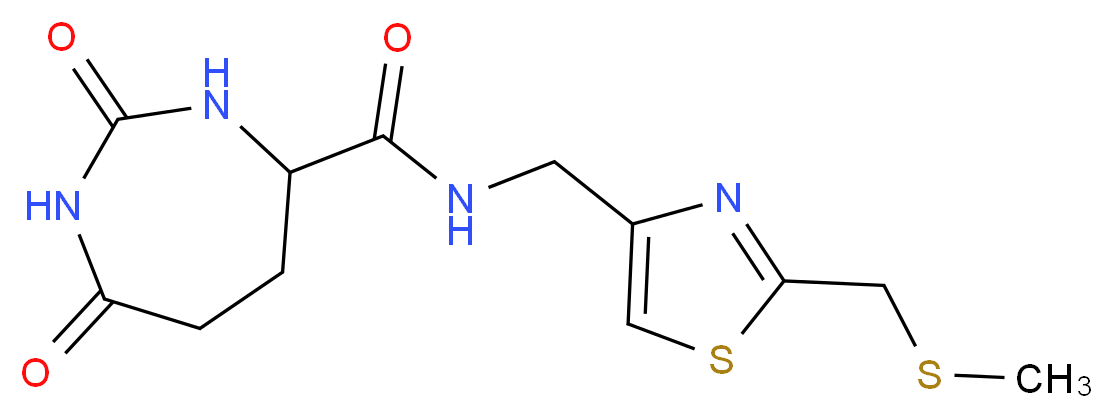 N-({2-[(methylthio)methyl]-1,3-thiazol-4-yl}methyl)-2,7-dioxo-1,3-diazepane-4-carboxamide_Molecular_structure_CAS_)