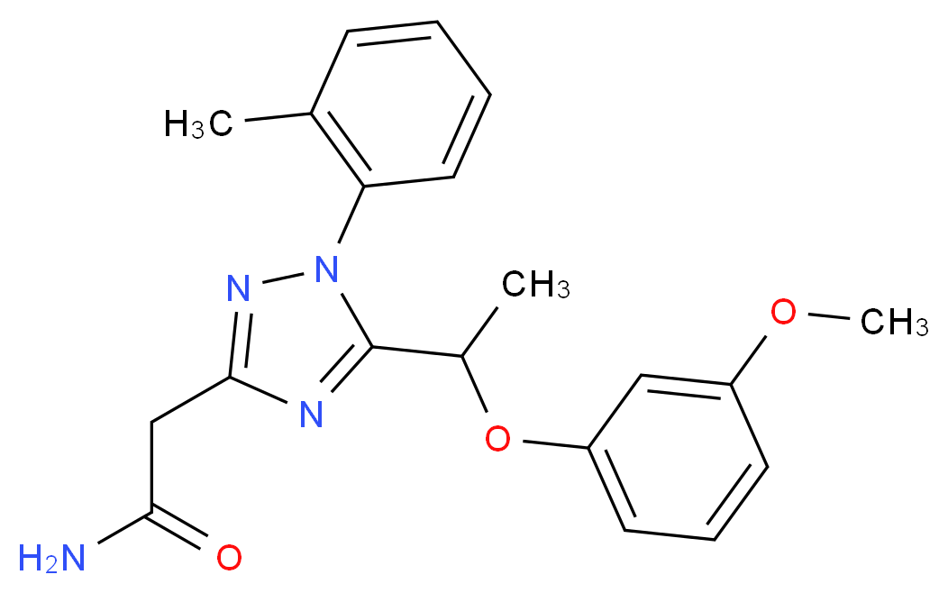 2-[5-[1-(3-methoxyphenoxy)ethyl]-1-(2-methylphenyl)-1H-1,2,4-triazol-3-yl]acetamide_Molecular_structure_CAS_)