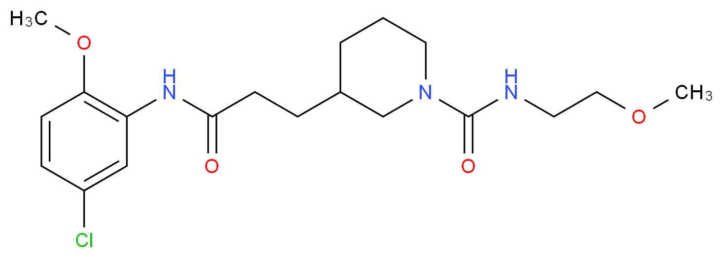 3-{3-[(5-chloro-2-methoxyphenyl)amino]-3-oxopropyl}-N-(2-methoxyethyl)piperidine-1-carboxamide_Molecular_structure_CAS_)