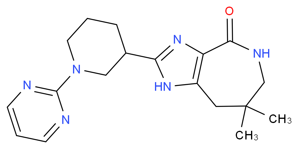 7,7-dimethyl-2-(1-pyrimidin-2-ylpiperidin-3-yl)-5,6,7,8-tetrahydroimidazo[4,5-c]azepin-4(1H)-one_Molecular_structure_CAS_)