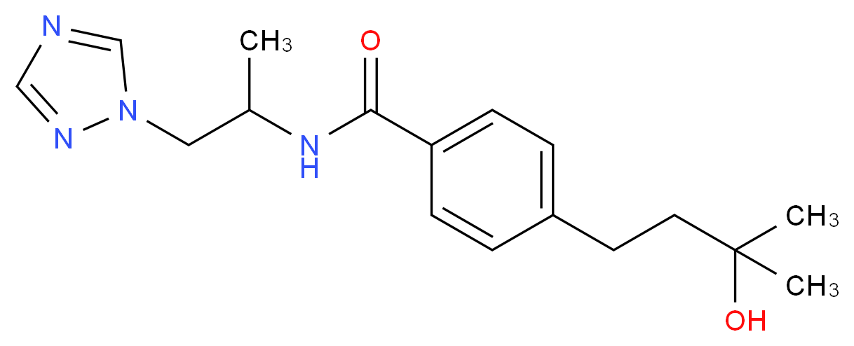 4-(3-hydroxy-3-methylbutyl)-N-[1-methyl-2-(1H-1,2,4-triazol-1-yl)ethyl]benzamide_Molecular_structure_CAS_)