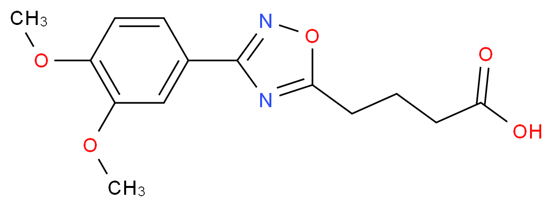 4-[3-(3,4-Dimethoxyphenyl)-1,2,4-oxadiazol-5-yl]-butanoic acid_Molecular_structure_CAS_)