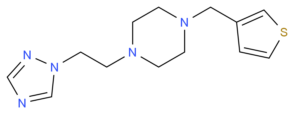 1-(3-thienylmethyl)-4-[2-(1H-1,2,4-triazol-1-yl)ethyl]piperazine_Molecular_structure_CAS_)
