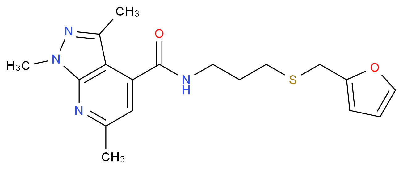 N-{3-[(2-furylmethyl)thio]propyl}-1,3,6-trimethyl-1H-pyrazolo[3,4-b]pyridine-4-carboxamide_Molecular_structure_CAS_)