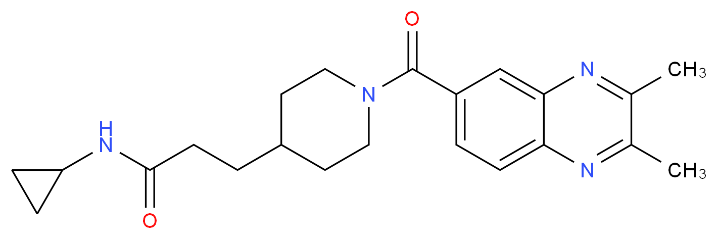 N-cyclopropyl-3-{1-[(2,3-dimethyl-6-quinoxalinyl)carbonyl]-4-piperidinyl}propanamide_Molecular_structure_CAS_)