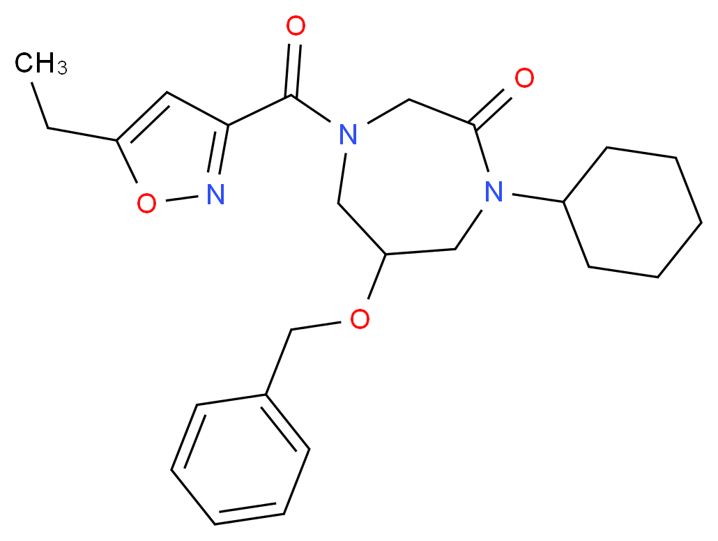 6-(benzyloxy)-1-cyclohexyl-4-[(5-ethyl-3-isoxazolyl)carbonyl]-1,4-diazepan-2-one_Molecular_structure_CAS_)