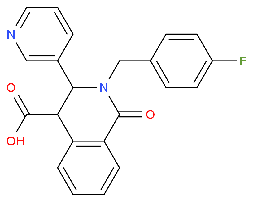 2-(4-fluorobenzyl)-1-oxo-3-pyridin-3-yl-1,2,3,4-tetrahydroisoquinoline-4-carboxylic acid_Molecular_structure_CAS_281206-13-1)