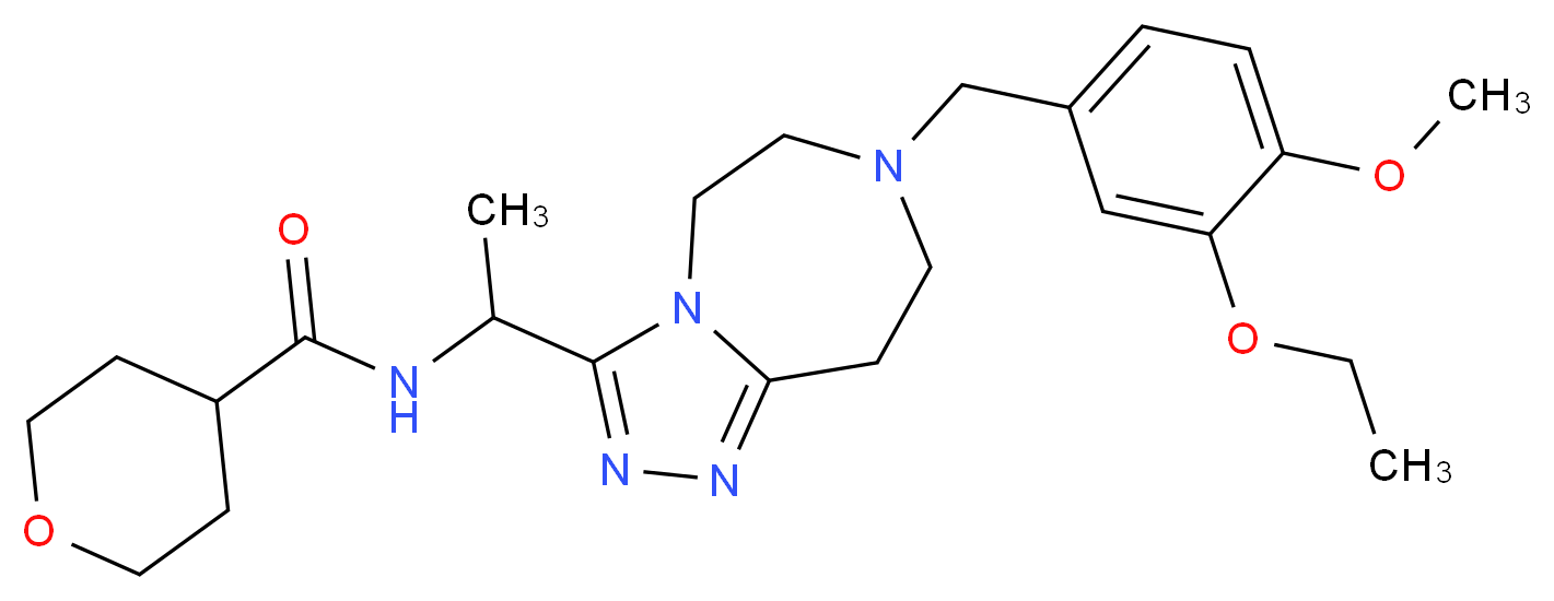 N-{1-[7-(3-ethoxy-4-methoxybenzyl)-6,7,8,9-tetrahydro-5H-[1,2,4]triazolo[4,3-d][1,4]diazepin-3-yl]ethyl}tetrahydro-2H-pyran-4-carboxamide_Molecular_structure_CAS_)