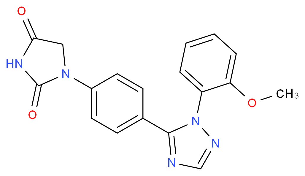 1-{4-[1-(2-methoxyphenyl)-1H-1,2,4-triazol-5-yl]phenyl}imidazolidine-2,4-dione_Molecular_structure_CAS_)