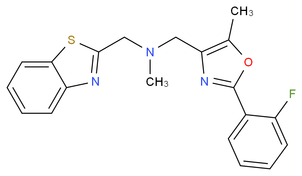 (1,3-benzothiazol-2-ylmethyl){[2-(2-fluorophenyl)-5-methyl-1,3-oxazol-4-yl]methyl}methylamine_Molecular_structure_CAS_)
