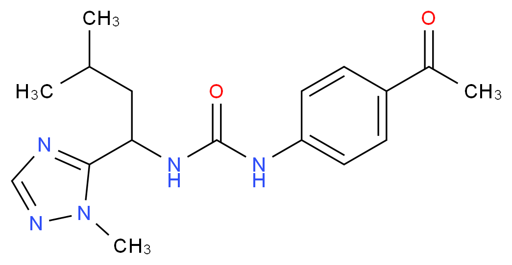 N-(4-acetylphenyl)-N'-[3-methyl-1-(1-methyl-1H-1,2,4-triazol-5-yl)butyl]urea_Molecular_structure_CAS_)