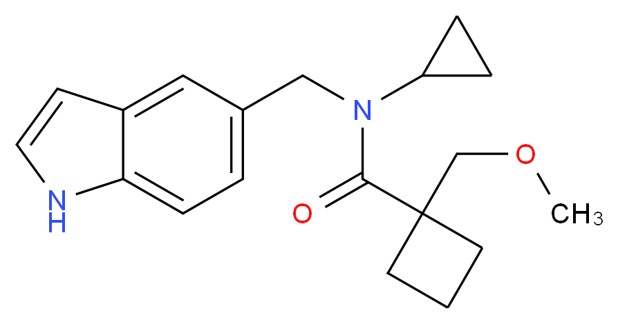 N-cyclopropyl-N-(1H-indol-5-ylmethyl)-1-(methoxymethyl)cyclobutanecarboxamide_Molecular_structure_CAS_)