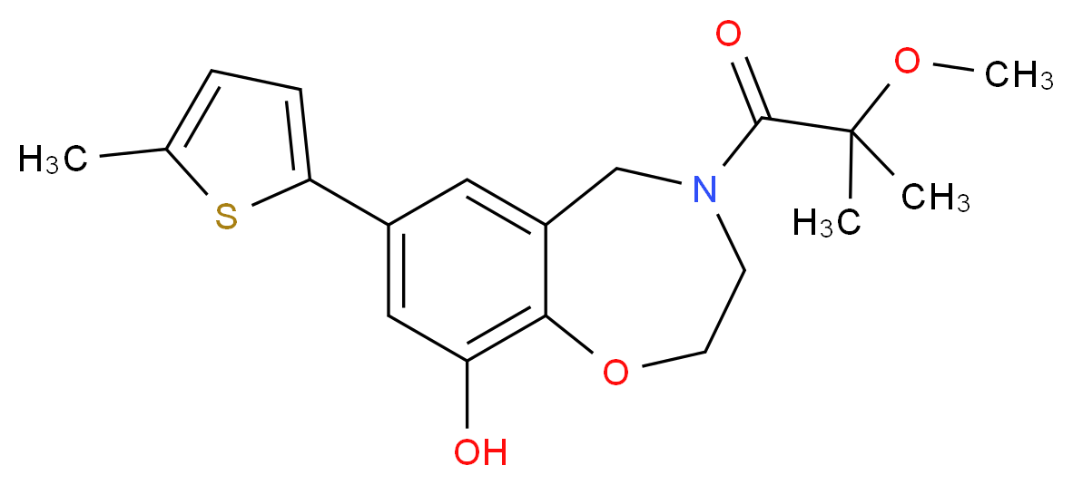 4-(2-methoxy-2-methylpropanoyl)-7-(5-methyl-2-thienyl)-2,3,4,5-tetrahydro-1,4-benzoxazepin-9-ol_Molecular_structure_CAS_)