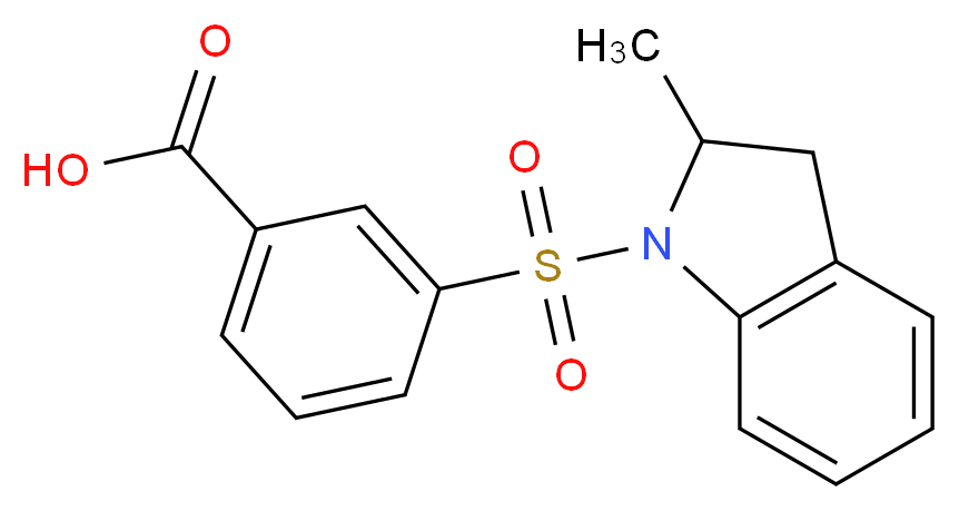 3-(2-Methyl-2,3-dihydro-indole-1-sulfonyl)-benzoic acid_Molecular_structure_CAS_)