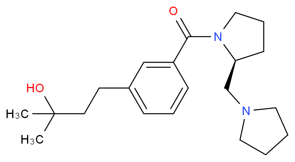 2-methyl-4-(3-{[(2S)-2-(1-pyrrolidinylmethyl)-1-pyrrolidinyl]carbonyl}phenyl)-2-butanol_Molecular_structure_CAS_)