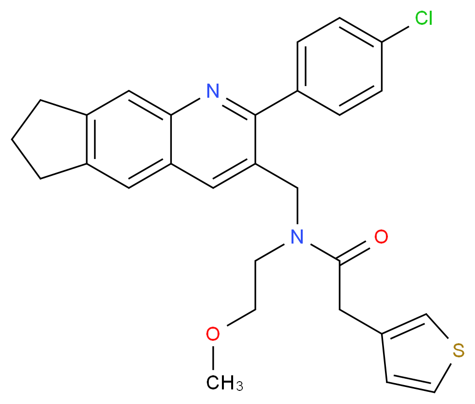 N-{[2-(4-chlorophenyl)-7,8-dihydro-6H-cyclopenta[g]quinolin-3-yl]methyl}-N-(2-methoxyethyl)-2-(3-thienyl)acetamide_Molecular_structure_CAS_)