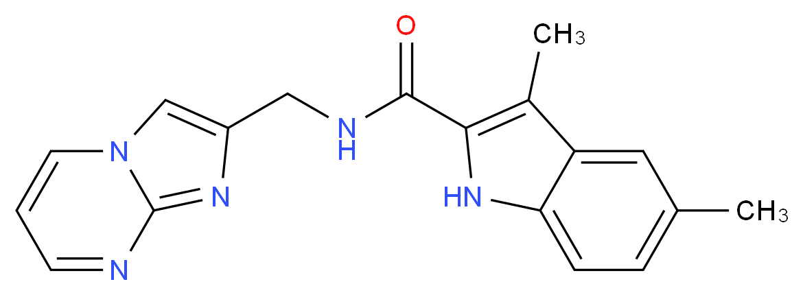 N-(imidazo[1,2-a]pyrimidin-2-ylmethyl)-3,5-dimethyl-1H-indole-2-carboxamide_Molecular_structure_CAS_)