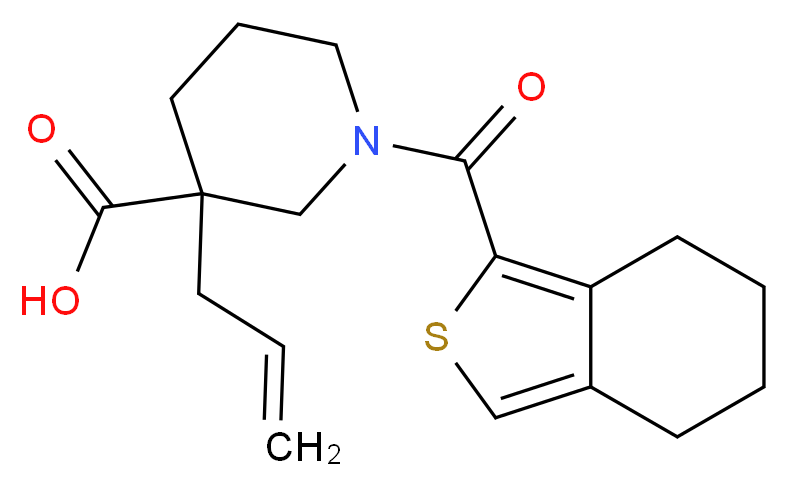 3-allyl-1-(4,5,6,7-tetrahydro-2-benzothien-1-ylcarbonyl)piperidine-3-carboxylic acid_Molecular_structure_CAS_)