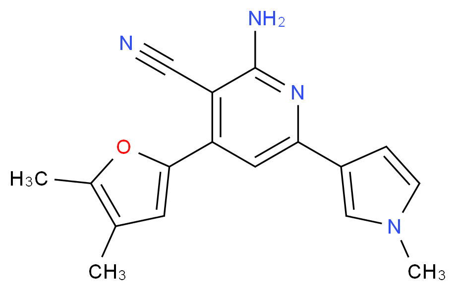 2-amino-4-(4,5-dimethyl-2-furyl)-6-(1-methyl-1H-pyrrol-3-yl)nicotinonitrile_Molecular_structure_CAS_)