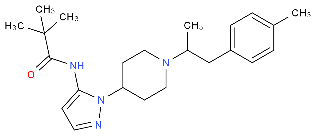 2,2-dimethyl-N-(1-{1-[1-methyl-2-(4-methylphenyl)ethyl]-4-piperidinyl}-1H-pyrazol-5-yl)propanamide_Molecular_structure_CAS_)