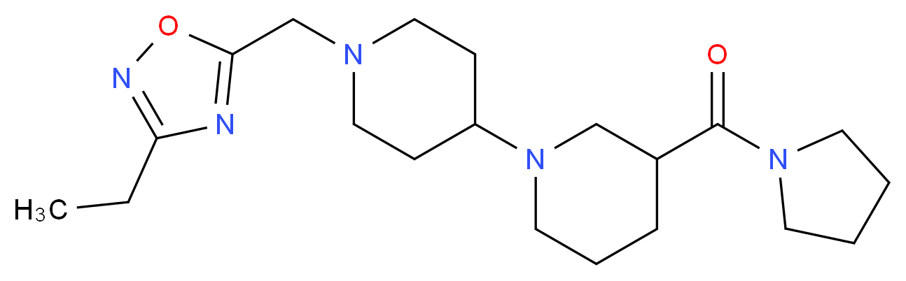 1'-[(3-ethyl-1,2,4-oxadiazol-5-yl)methyl]-3-(pyrrolidin-1-ylcarbonyl)-1,4'-bipiperidine_Molecular_structure_CAS_)