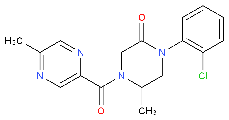 1-(2-chlorophenyl)-5-methyl-4-[(5-methyl-2-pyrazinyl)carbonyl]-2-piperazinone_Molecular_structure_CAS_)