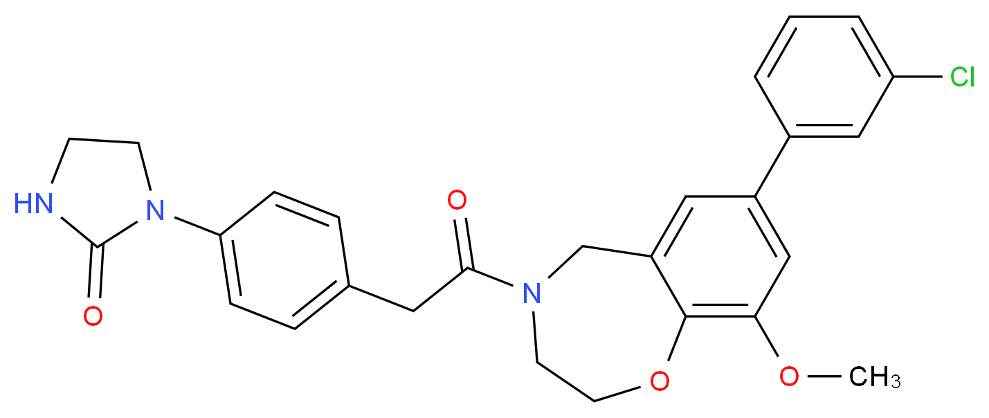 1-(4-{2-[7-(3-chlorophenyl)-9-methoxy-2,3-dihydro-1,4-benzoxazepin-4(5H)-yl]-2-oxoethyl}phenyl)-2-imidazolidinone_Molecular_structure_CAS_)