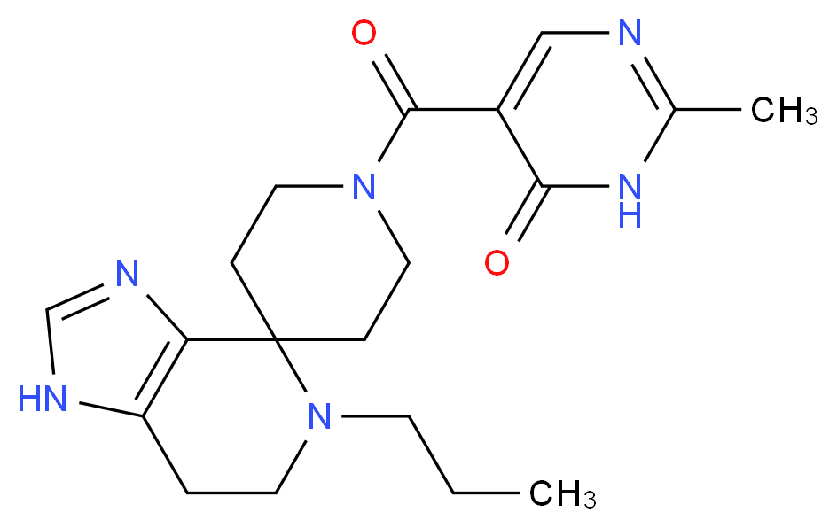 2-methyl-5-[(5-propyl-1,5,6,7-tetrahydro-1'H-spiro[imidazo[4,5-c]pyridine-4,4'-piperidin]-1'-yl)carbonyl]pyrimidin-4(3H)-one_Molecular_structure_CAS_)
