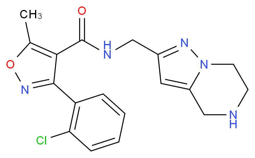 3-(2-chlorophenyl)-5-methyl-N-(4,5,6,7-tetrahydropyrazolo[1,5-a]pyrazin-2-ylmethyl)isoxazole-4-carboxamide_Molecular_structure_CAS_)