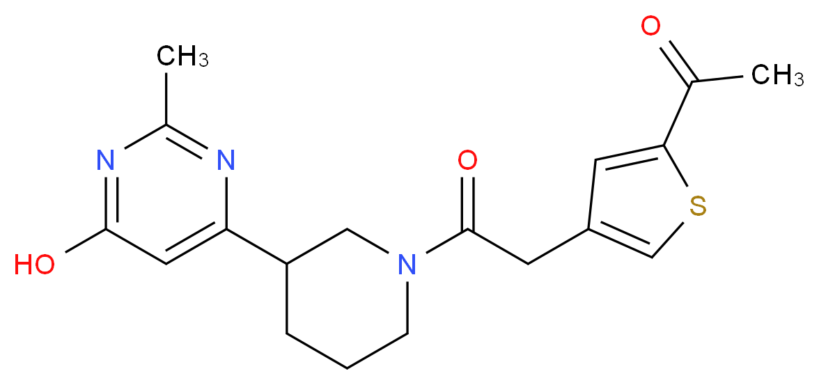 1-(4-{2-[3-(6-hydroxy-2-methyl-4-pyrimidinyl)-1-piperidinyl]-2-oxoethyl}-2-thienyl)ethanone_Molecular_structure_CAS_)