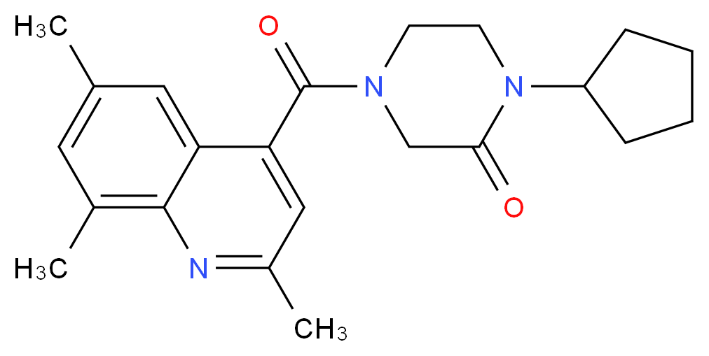 1-cyclopentyl-4-[(2,6,8-trimethyl-4-quinolinyl)carbonyl]-2-piperazinone_Molecular_structure_CAS_)