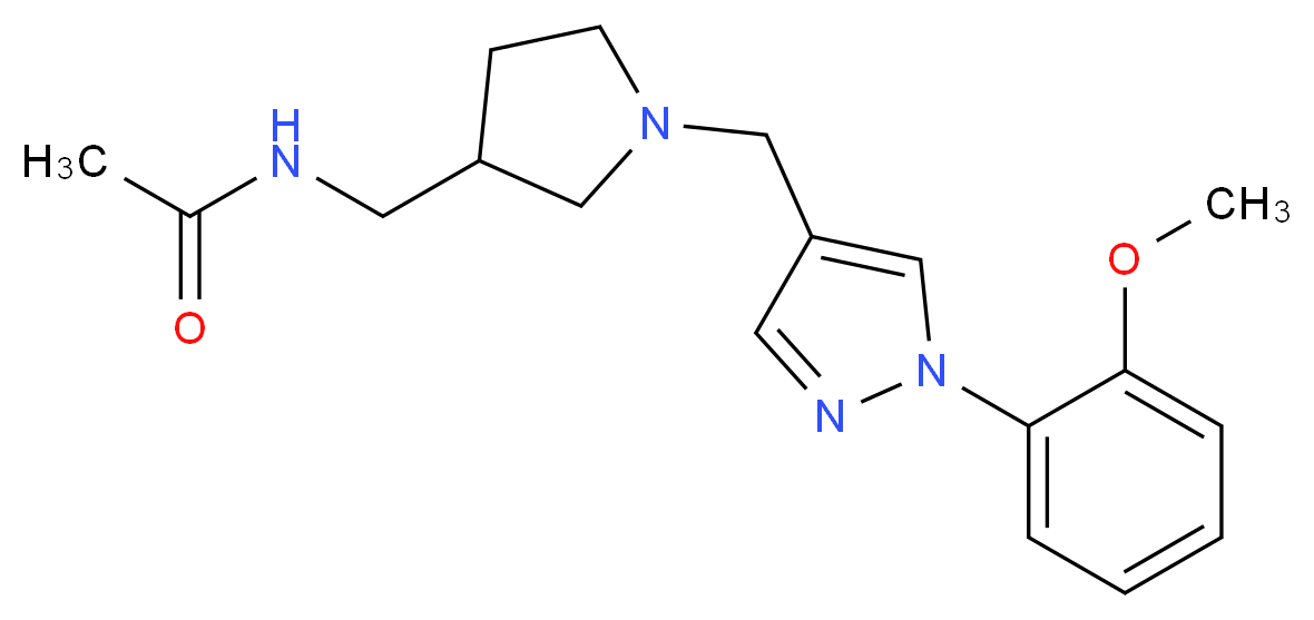 N-[(1-{[1-(2-methoxyphenyl)-1H-pyrazol-4-yl]methyl}pyrrolidin-3-yl)methyl]acetamide_Molecular_structure_CAS_)