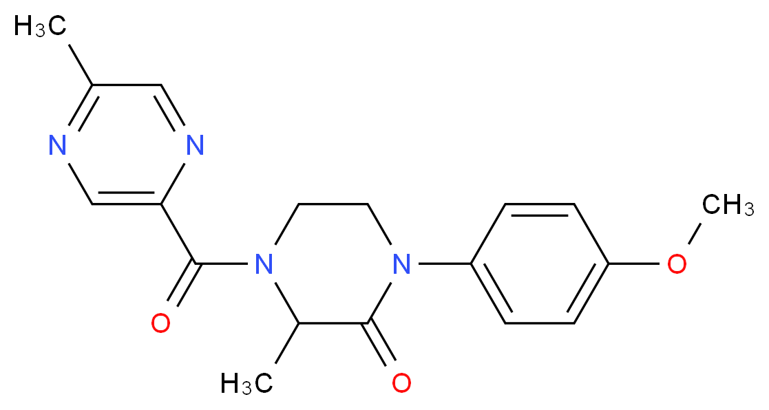 1-(4-methoxyphenyl)-3-methyl-4-[(5-methyl-2-pyrazinyl)carbonyl]-2-piperazinone_Molecular_structure_CAS_)