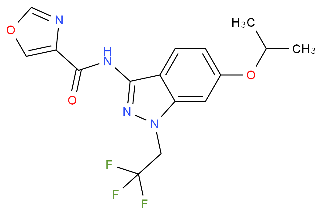 N-[6-isopropoxy-1-(2,2,2-trifluoroethyl)-1H-indazol-3-yl]-1,3-oxazole-4-carboxamide_Molecular_structure_CAS_)