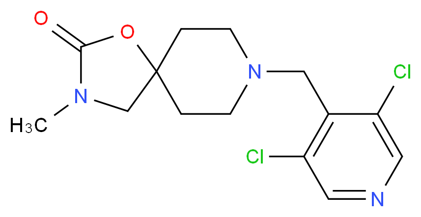 8-[(3,5-dichloropyridin-4-yl)methyl]-3-methyl-1-oxa-3,8-diazaspiro[4.5]decan-2-one_Molecular_structure_CAS_)