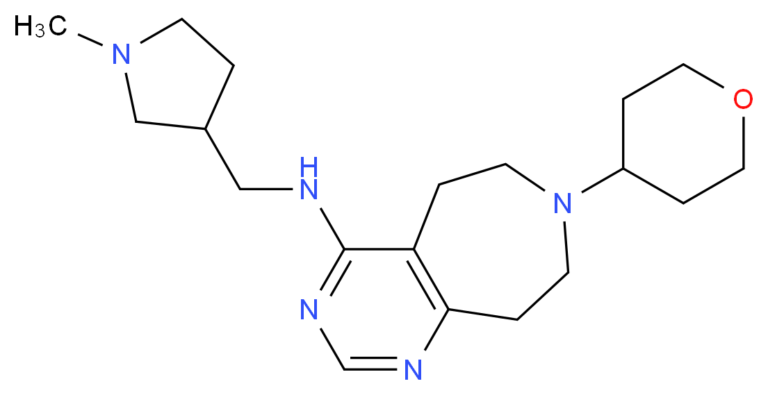 N-[(1-methylpyrrolidin-3-yl)methyl]-7-(tetrahydro-2H-pyran-4-yl)-6,7,8,9-tetrahydro-5H-pyrimido[4,5-d]azepin-4-amine_Molecular_structure_CAS_)