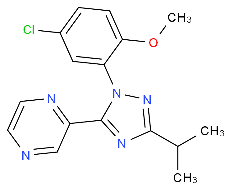 2-[1-(5-chloro-2-methoxyphenyl)-3-isopropyl-1H-1,2,4-triazol-5-yl]pyrazine_Molecular_structure_CAS_)