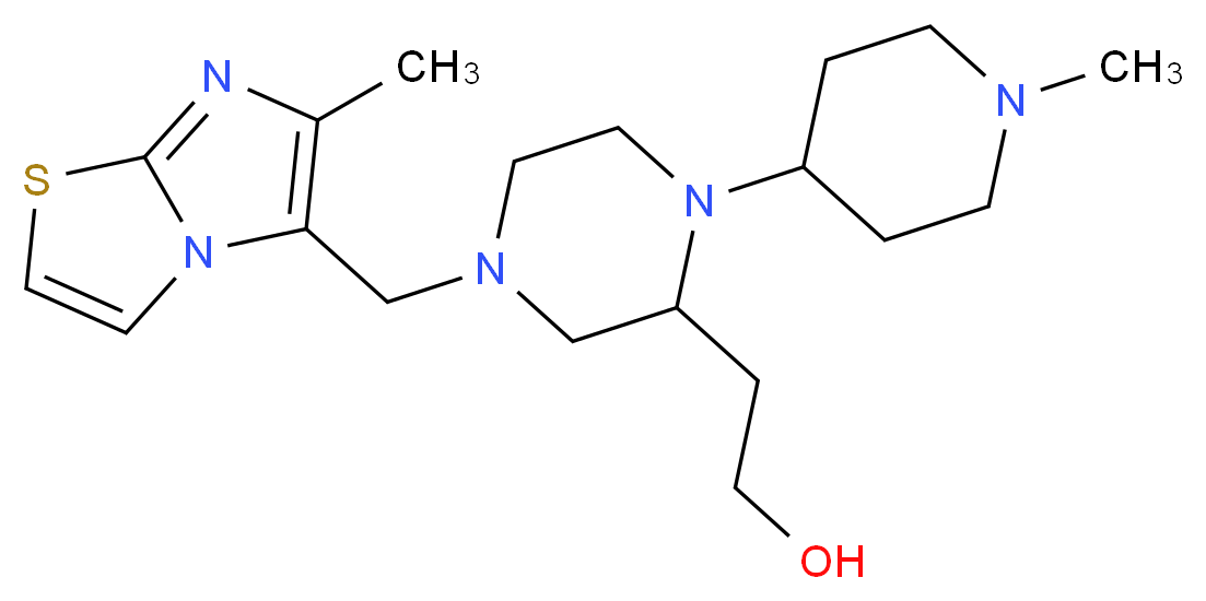 2-[4-[(6-methylimidazo[2,1-b][1,3]thiazol-5-yl)methyl]-1-(1-methyl-4-piperidinyl)-2-piperazinyl]ethanol_Molecular_structure_CAS_)