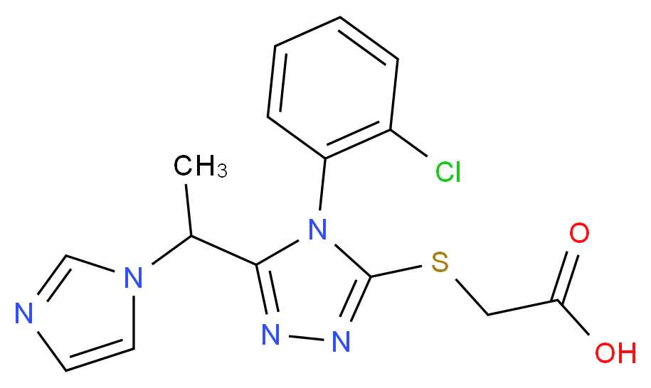 ({4-(2-chlorophenyl)-5-[1-(1H-imidazol-1-yl)ethyl]-4H-1,2,4-triazol-3-yl}thio)acetic acid_Molecular_structure_CAS_)