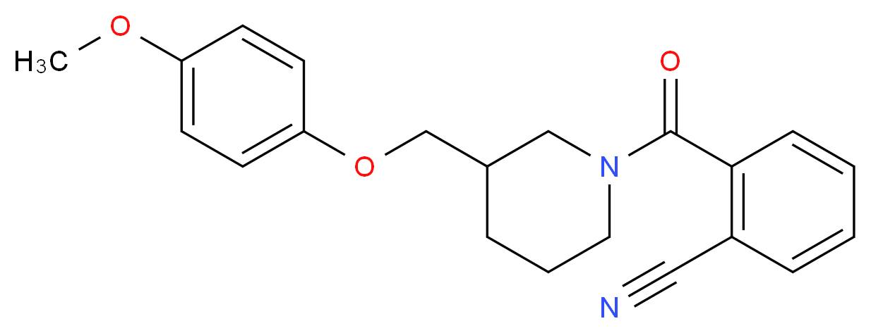 2-({3-[(4-methoxyphenoxy)methyl]-1-piperidinyl}carbonyl)benzonitrile_Molecular_structure_CAS_)