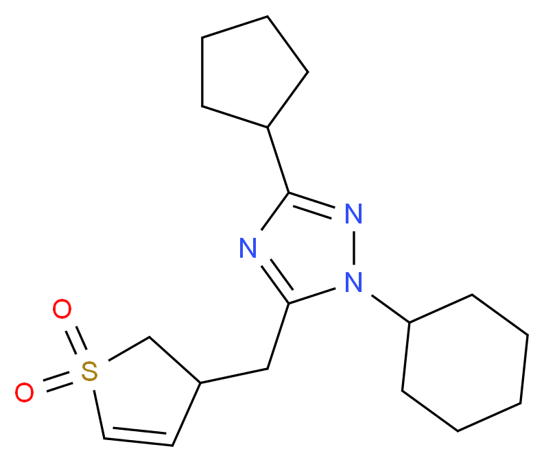 1-cyclohexyl-3-cyclopentyl-5-[(1,1-dioxido-2,3-dihydro-3-thienyl)methyl]-1H-1,2,4-triazole_Molecular_structure_CAS_)