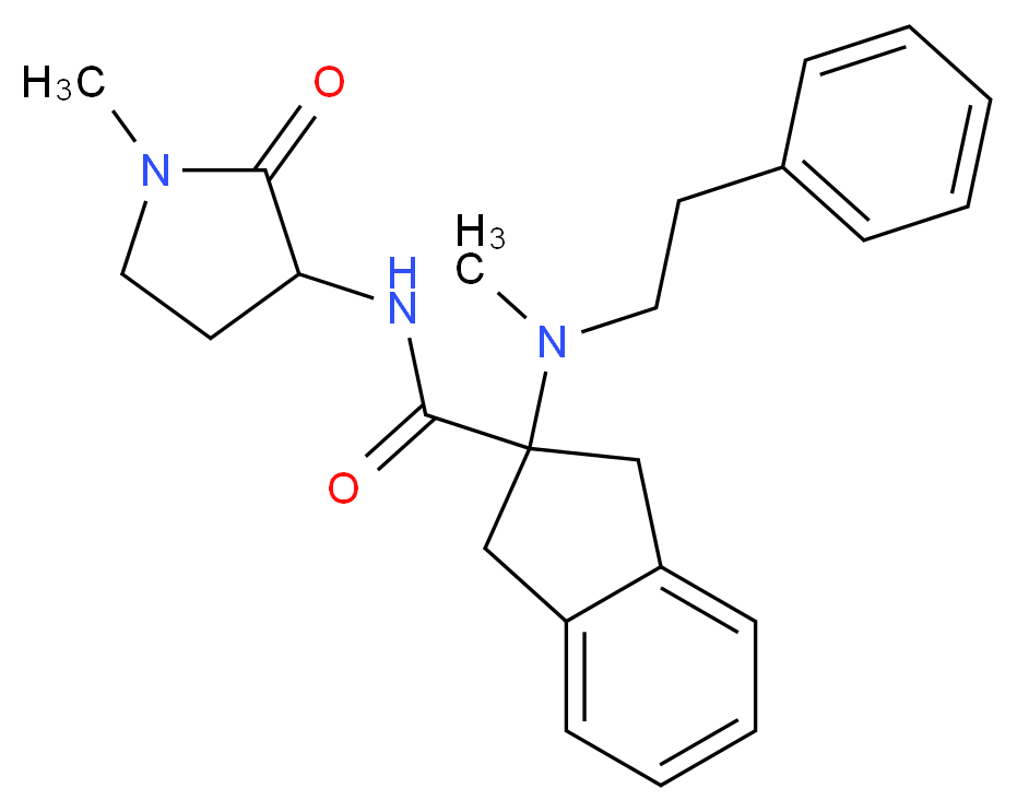 N-(1-methyl-2-oxo-3-pyrrolidinyl)-2-[methyl(2-phenylethyl)amino]-2-indanecarboxamide_Molecular_structure_CAS_)