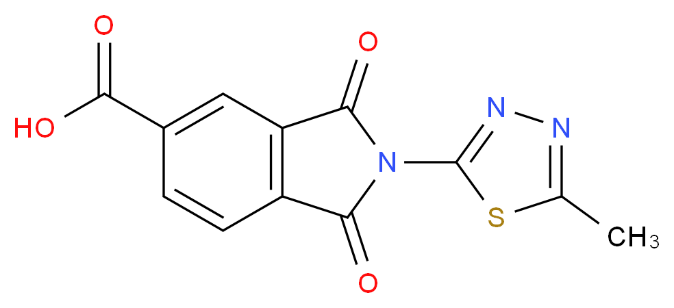 2-(5-methyl-1,3,4-thiadiazol-2-yl)-1,3-dioxoisoindoline-5-carboxylic acid_Molecular_structure_CAS_384795-95-3)