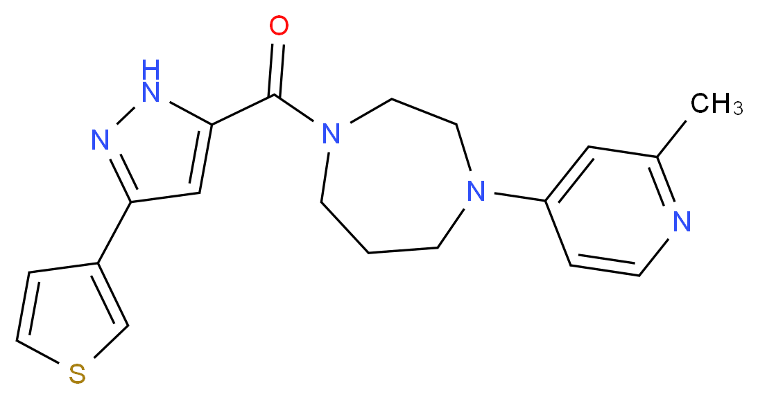 1-(2-methyl-4-pyridinyl)-4-{[3-(3-thienyl)-1H-pyrazol-5-yl]carbonyl}-1,4-diazepane_Molecular_structure_CAS_)