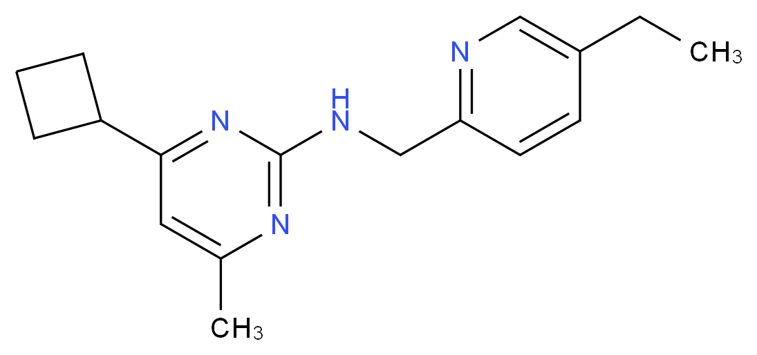 4-cyclobutyl-N-[(5-ethylpyridin-2-yl)methyl]-6-methylpyrimidin-2-amine_Molecular_structure_CAS_)
